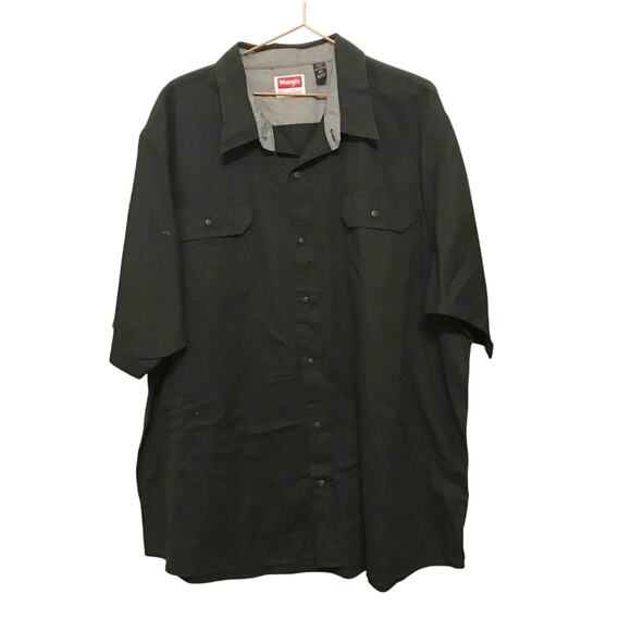 Wrangler Black Button-Up Shirt - Men's 3XT - Cotton - Picture 2 of 3